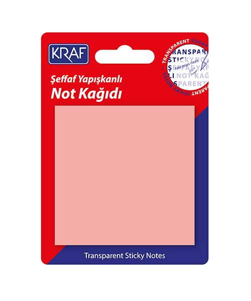 Kraf Yapışkanlı Not Kağıdı 76X76   50 Yp. Şeffaf Pembe 7676Tr