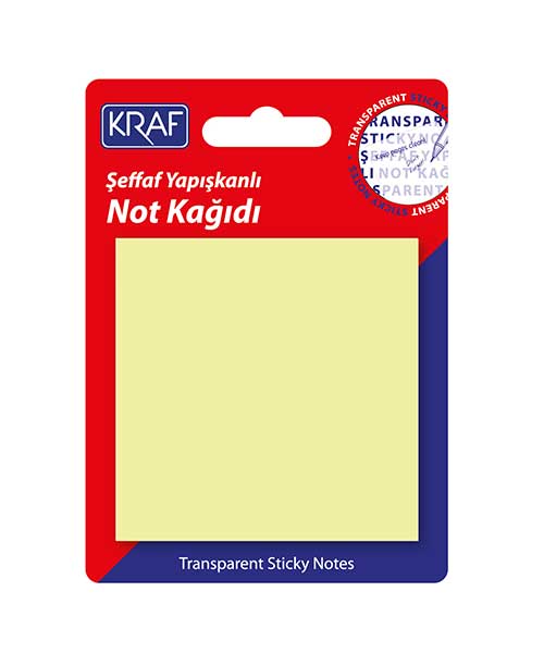 Kraf Yapışkanlı Not Kağıdı 76X76   50 Yp. Şeffaf Sarı 7676Tr