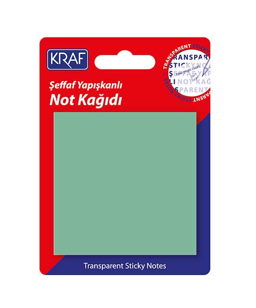 Kraf Yapışkanlı Not Kağıdı 76X76   50 Yp. Şeffaf Yeşil 7676Tr