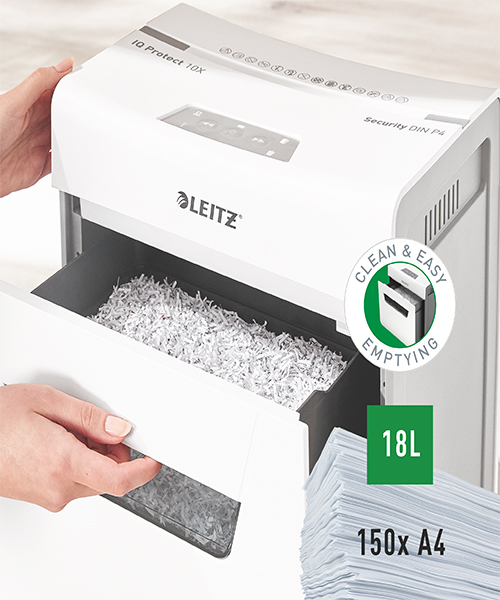 Leitz IQ Protect Evrak İmha Makinesi 10X P4 EU Beyaz 80920000